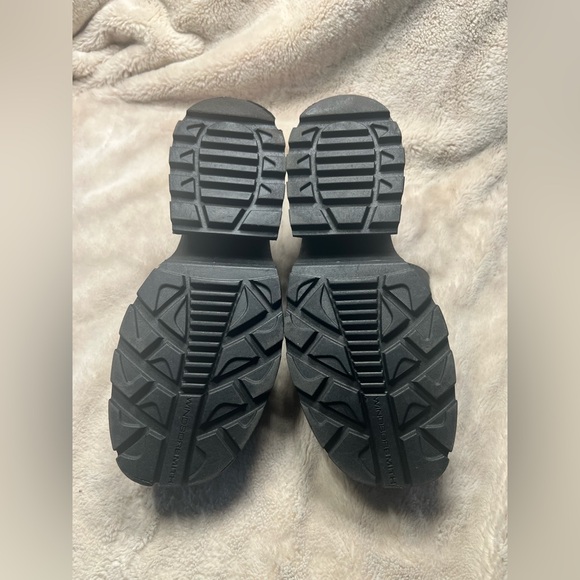 Windsor Smith Black Platform Sandals Chunky Heel Leather 7 - Picture 3 of 8